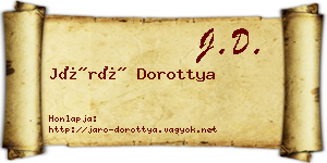 Járó Dorottya névjegykártya